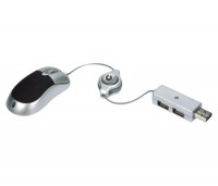 MICRO MOUSE RETRÁTIL COM HUB USB 